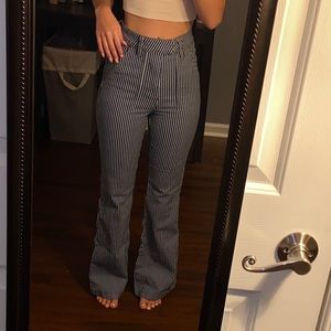 F21 Striped Flare Jeans